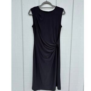 Nic + Zoe Dress, Twist Side, Matte Jersey, Gray Gathered‎ Stretch, Sz S